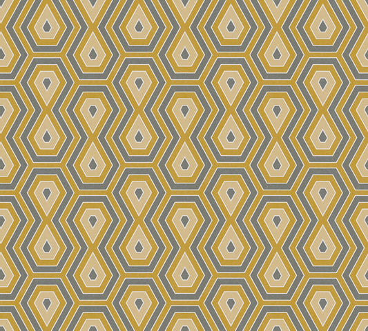  Tapete Vlies Retro Grafisch Gelb Grau Weiß 37707-4