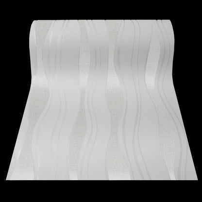 Tapete Vlies Retro Welle Design Glitzer Weiss 13191-20