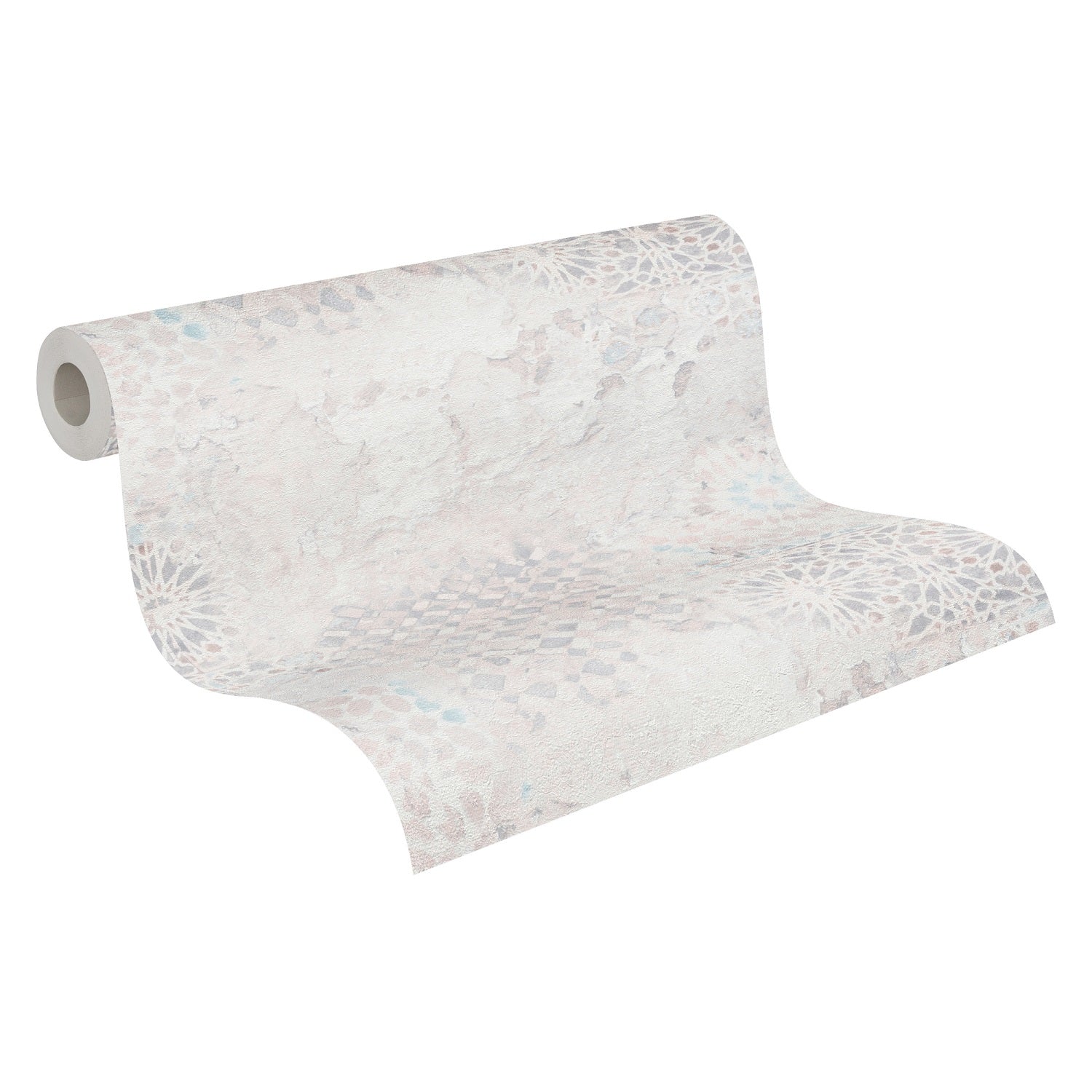  Tapete Vlies Spanische Fliesen Grau Creme Grün 37858-3