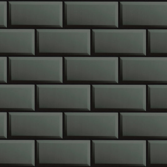A.S. Creation Tapete Vlies Stein-Mauer Dunkelgrau Glanz 38357-1