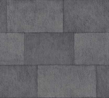  Tapete Vlies Stein-Wand Anthrazit Glanz 38201-6