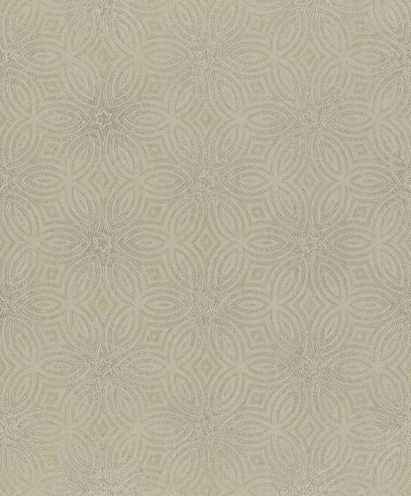  Tapete Vlies Sterne Grafik Grün-beige Glanz Rasch 530537