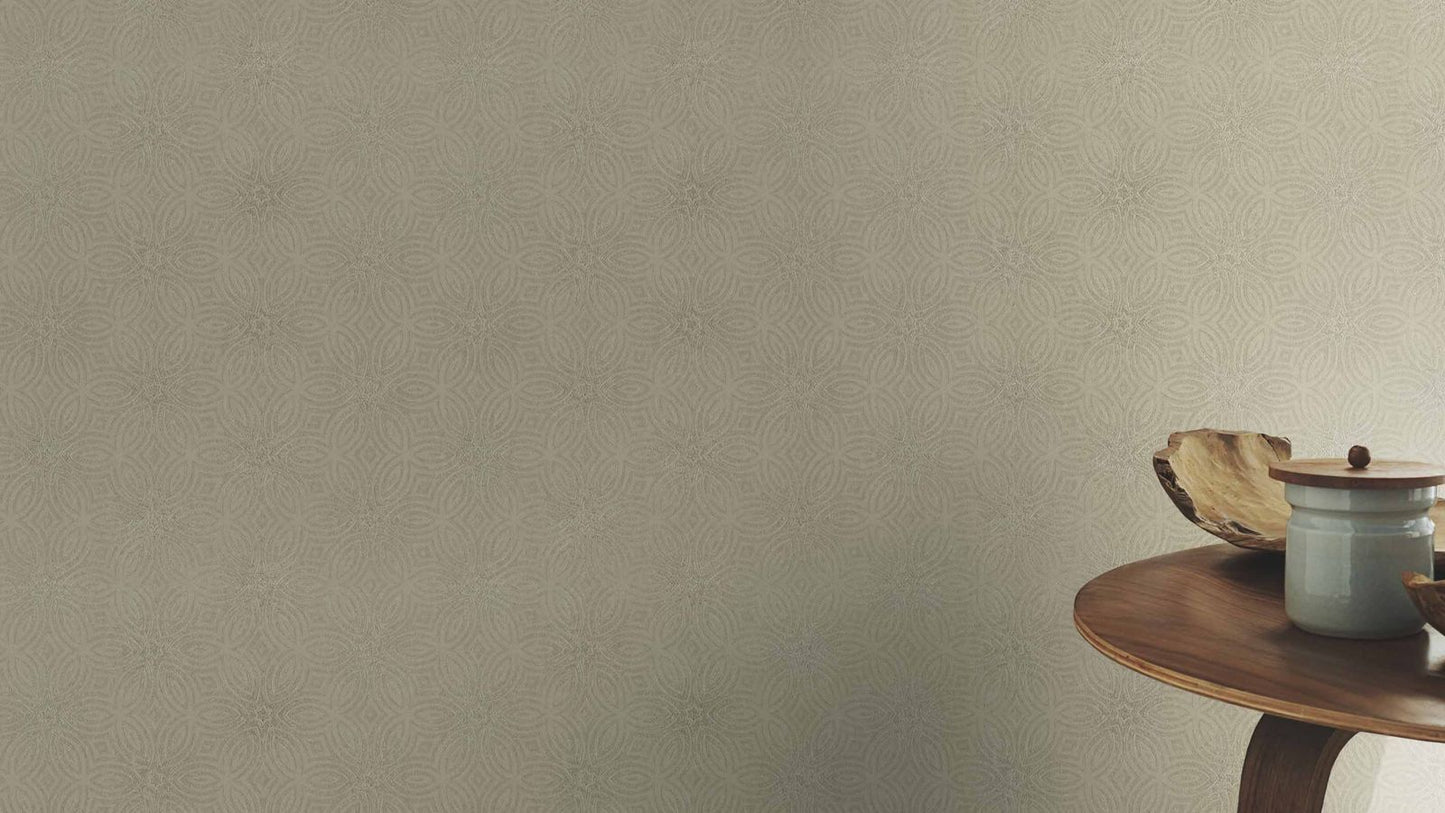  Tapete Vlies Sterne Grafik Grün-beige Glanz Rasch 530537