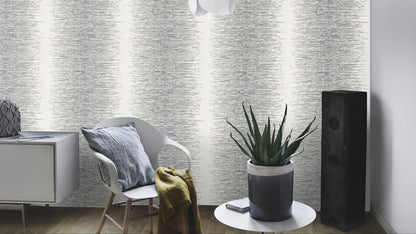  Tapete Vlies Streifen Silber Weiss Rasch Deco Style 413809