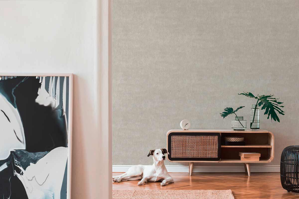  Tapete Vlies Striche Struktur Beige Silber Glitzer 38199-1