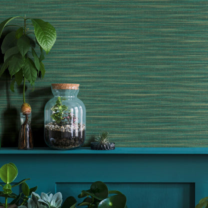  Tapete Vlies Struktur Textil Natur Grün Gold 33317