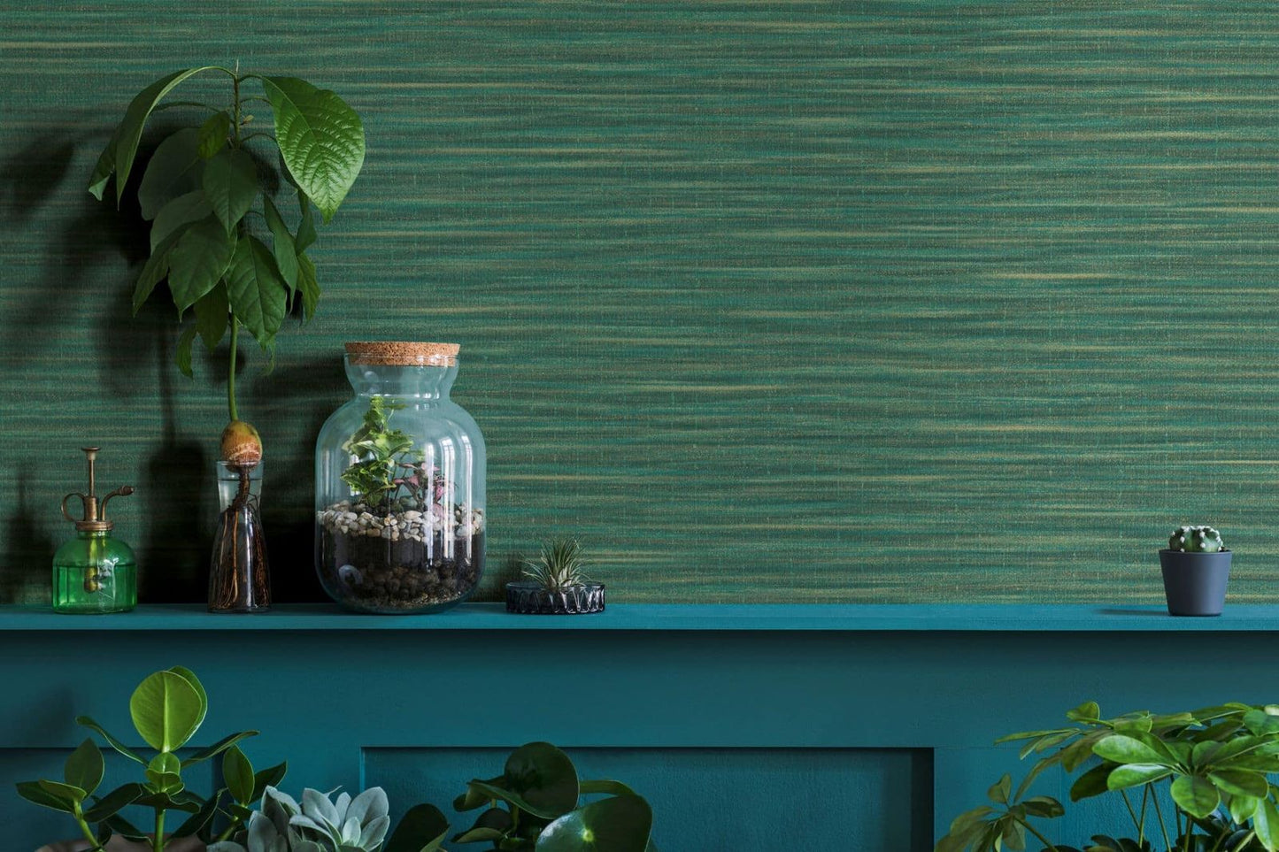  Tapete Vlies Struktur Textil Natur Grün Gold 33317