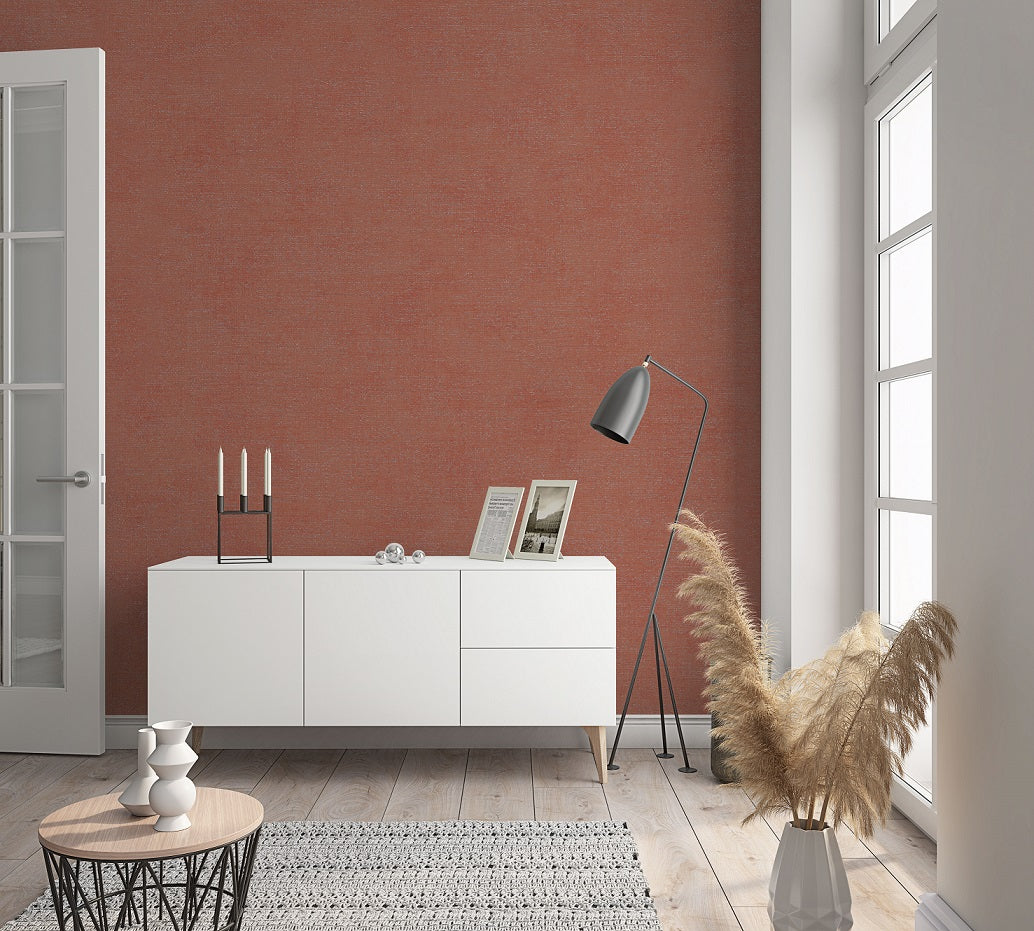  Tapete Vlies Textil-Optik Braun-rot Metallic 32430