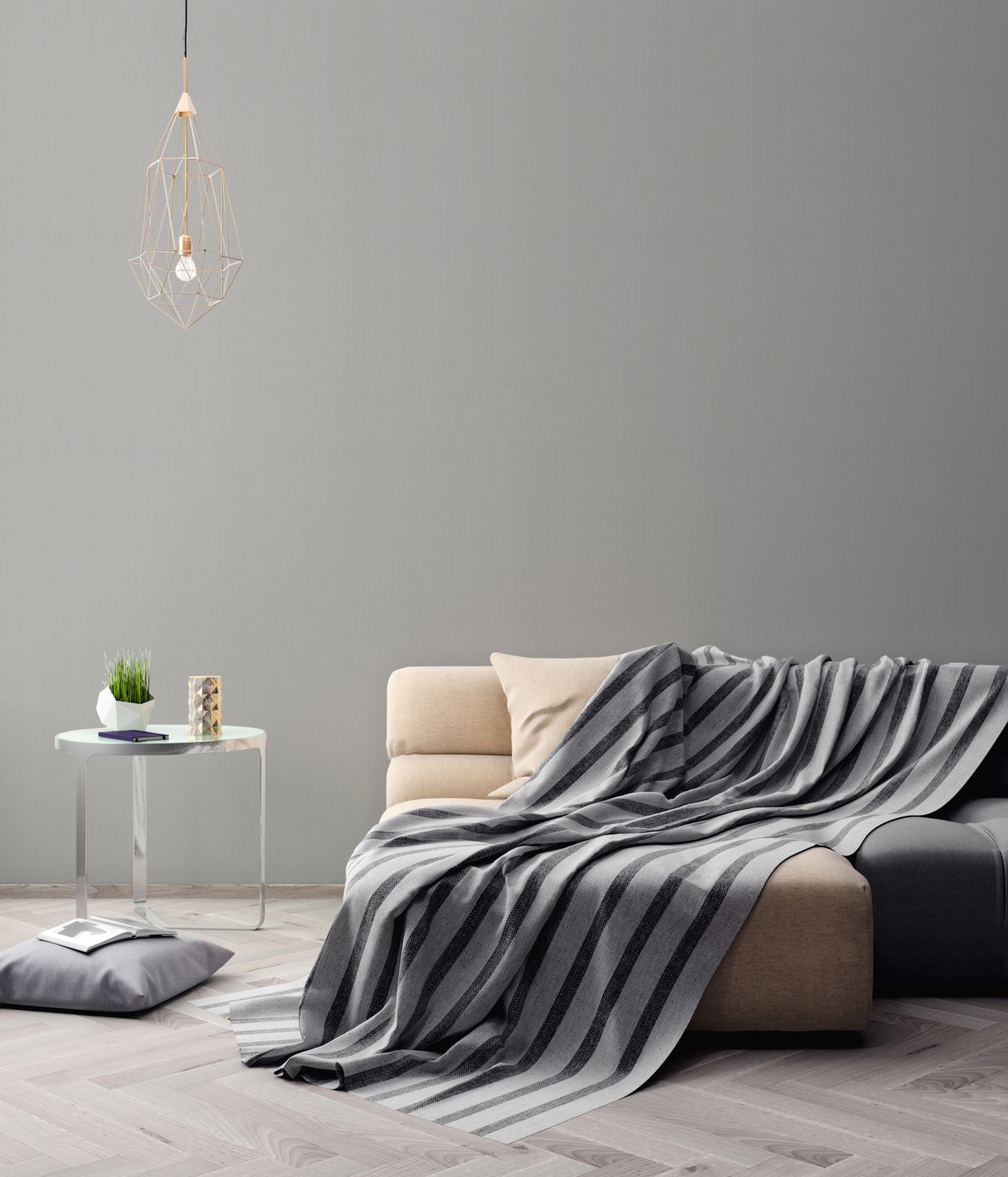 A.S. Creation Tapete Vlies Uni Linien Grau Glitzer Attractive 7855-72