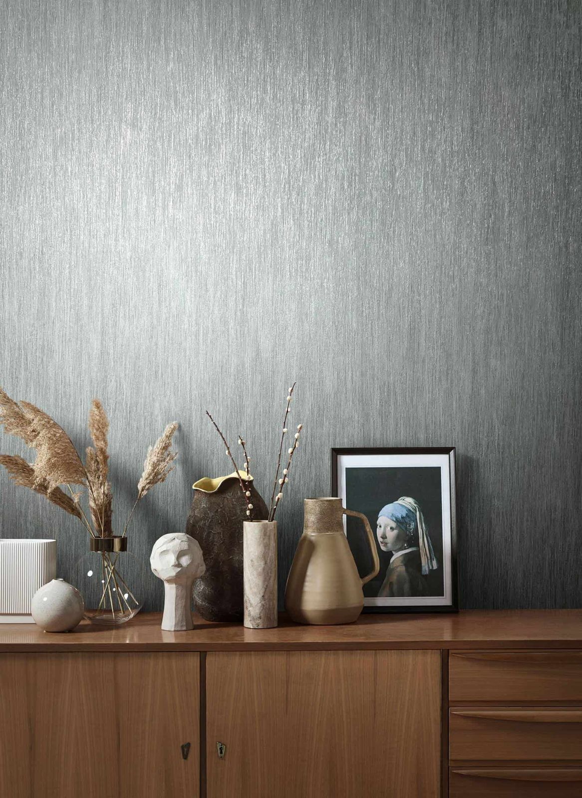  Tapete Vlies Uni Patina Grau Metallic 85760