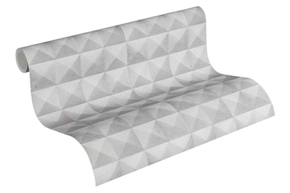  Tapete Vlies Vierecke 3D-Optik Hellgrau 36275-2