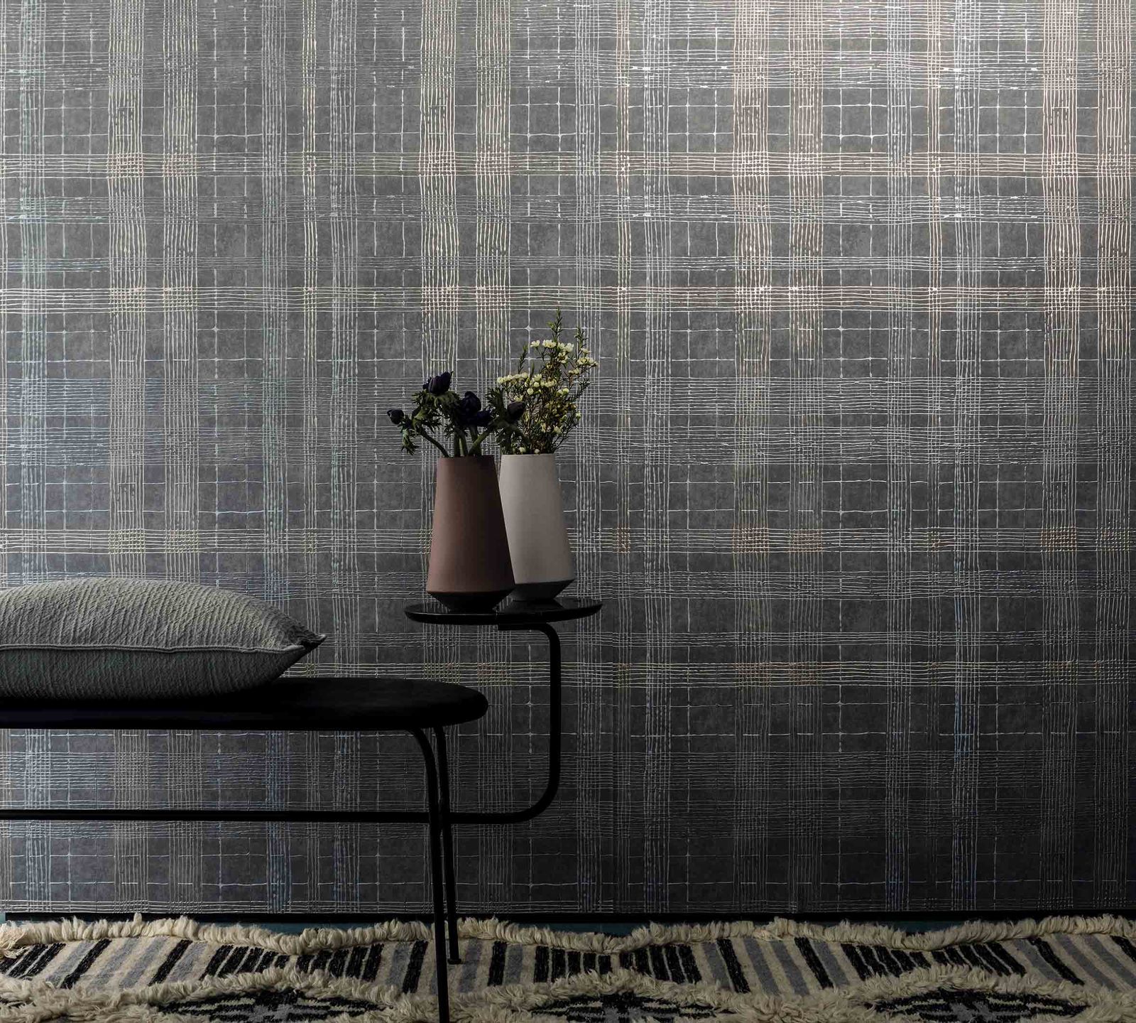  Tapete Vlies Vierecke Abstrakt Grau Metallisch 30438