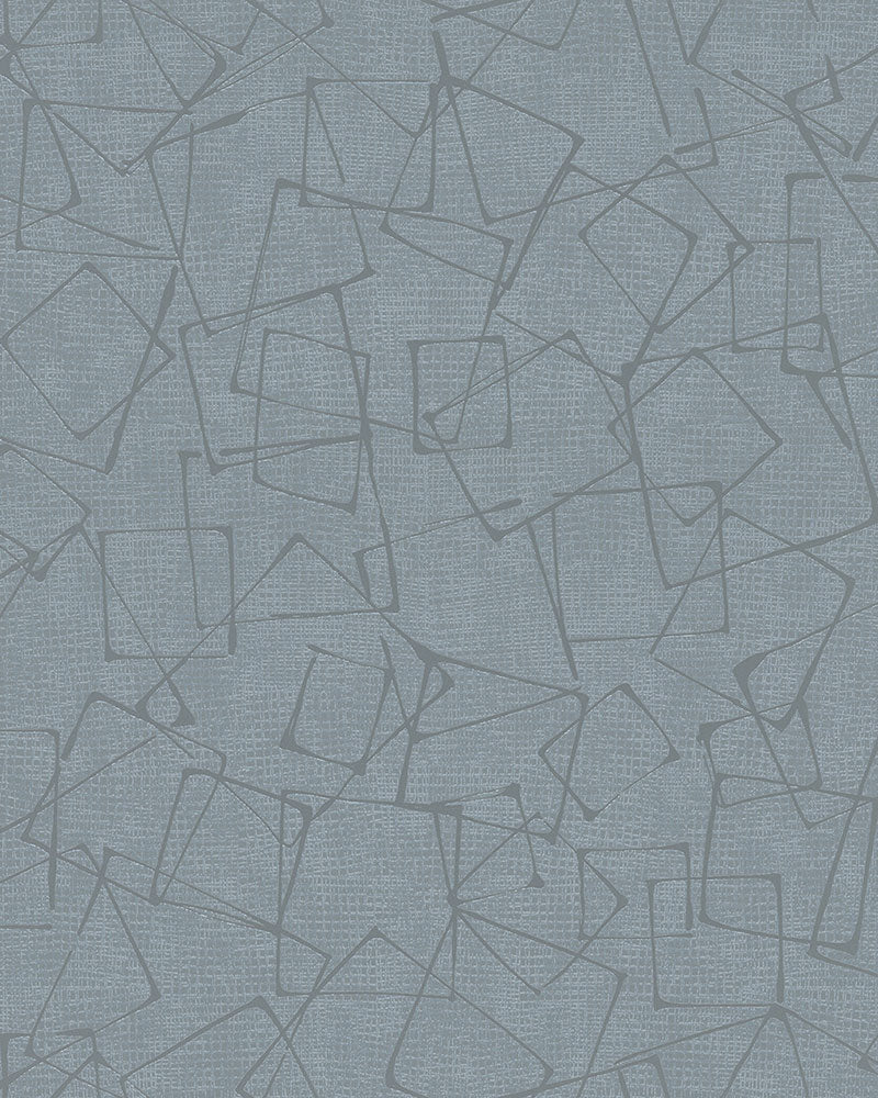  Tapete Vlies Vierecke Grafik Blaugrau Silber Glanz 6745-30