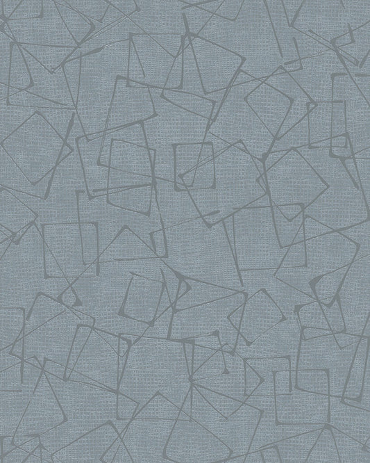  Tapete Vlies Vierecke Grafik Blaugrau Silber Glanz 6745-30