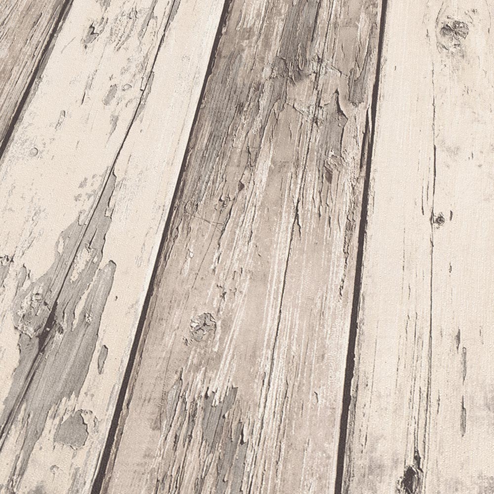  Tapete Vlies Vintage Holz-Optik Beige Creme 10200-11