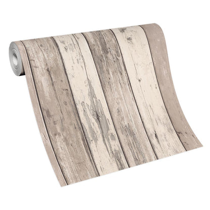  Tapete Vlies Vintage Holz-Optik Beige Creme 10200-11