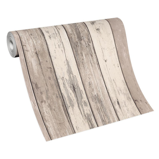  Tapete Vlies Vintage Holz-Optik Beige Creme 10200-11