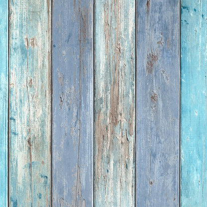 Tapete Vlies Vintage Holz-Optik Blau Braun 10200-08