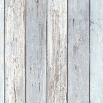  Tapete Vlies Vintage Holz-Optik Hellblau Grau 10200-10