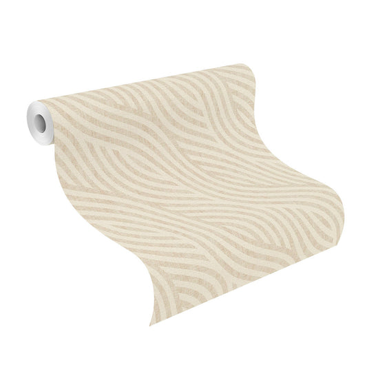  Tapete Vlies Wellen-Design Creme Beige Rasch 704532