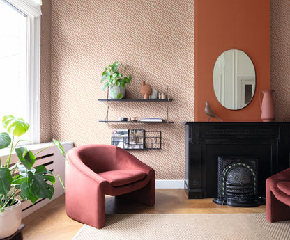 Tapete Vlies Wellen-Design Rot-orange Beige Rasch 704549