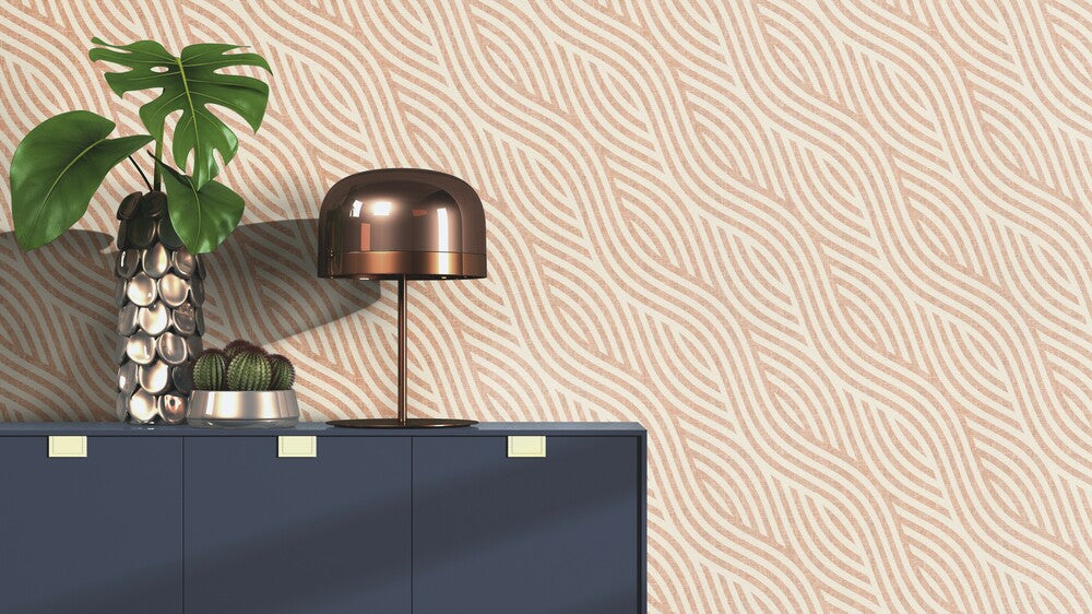  Tapete Vlies Wellen-Design Rot-orange Beige Rasch 704549