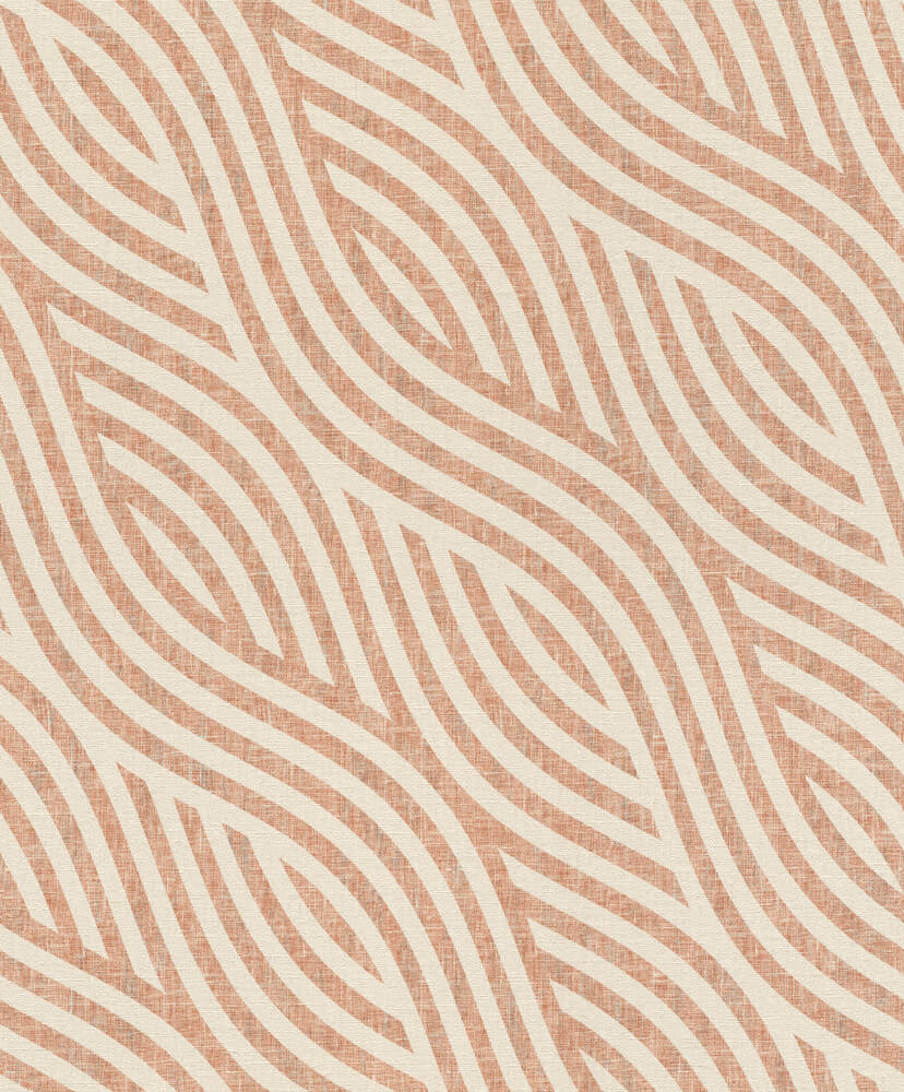  Tapete Vlies Wellen-Design Rot-orange Beige Rasch 704549