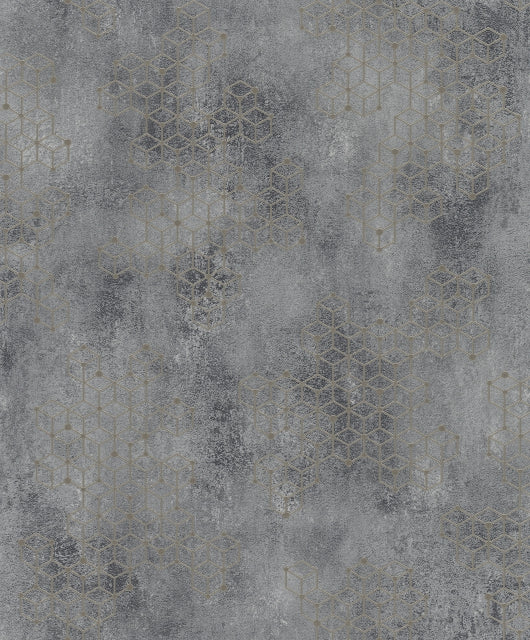 Tapete Vlies Würfel Putz Blau-grau Glanz Novamur 82240