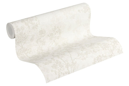  Tapete Vlies Zweige Mit Blüten Creme Grau Beige 37397-2