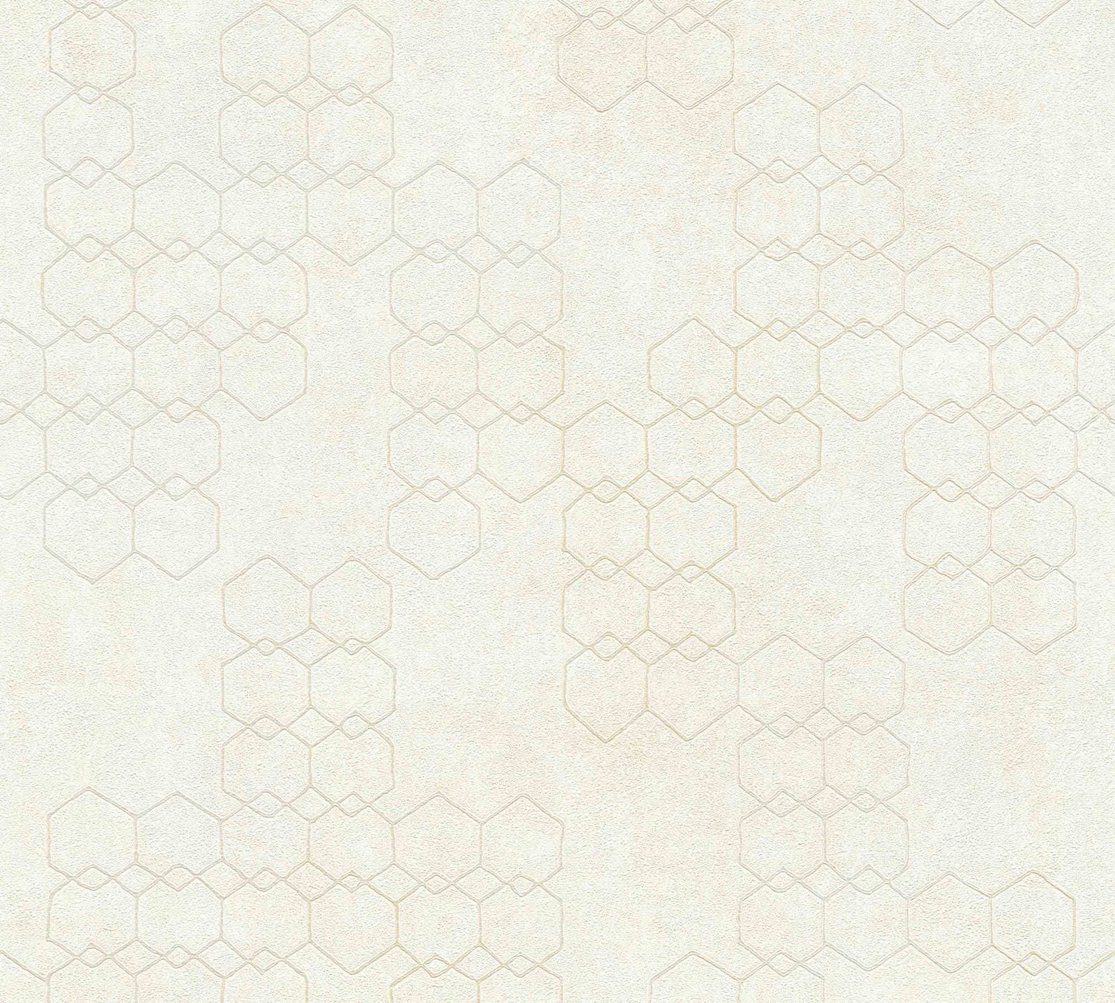  Tapete Vlies Grafisch Muster Creme Grau Weiß 37424-1
