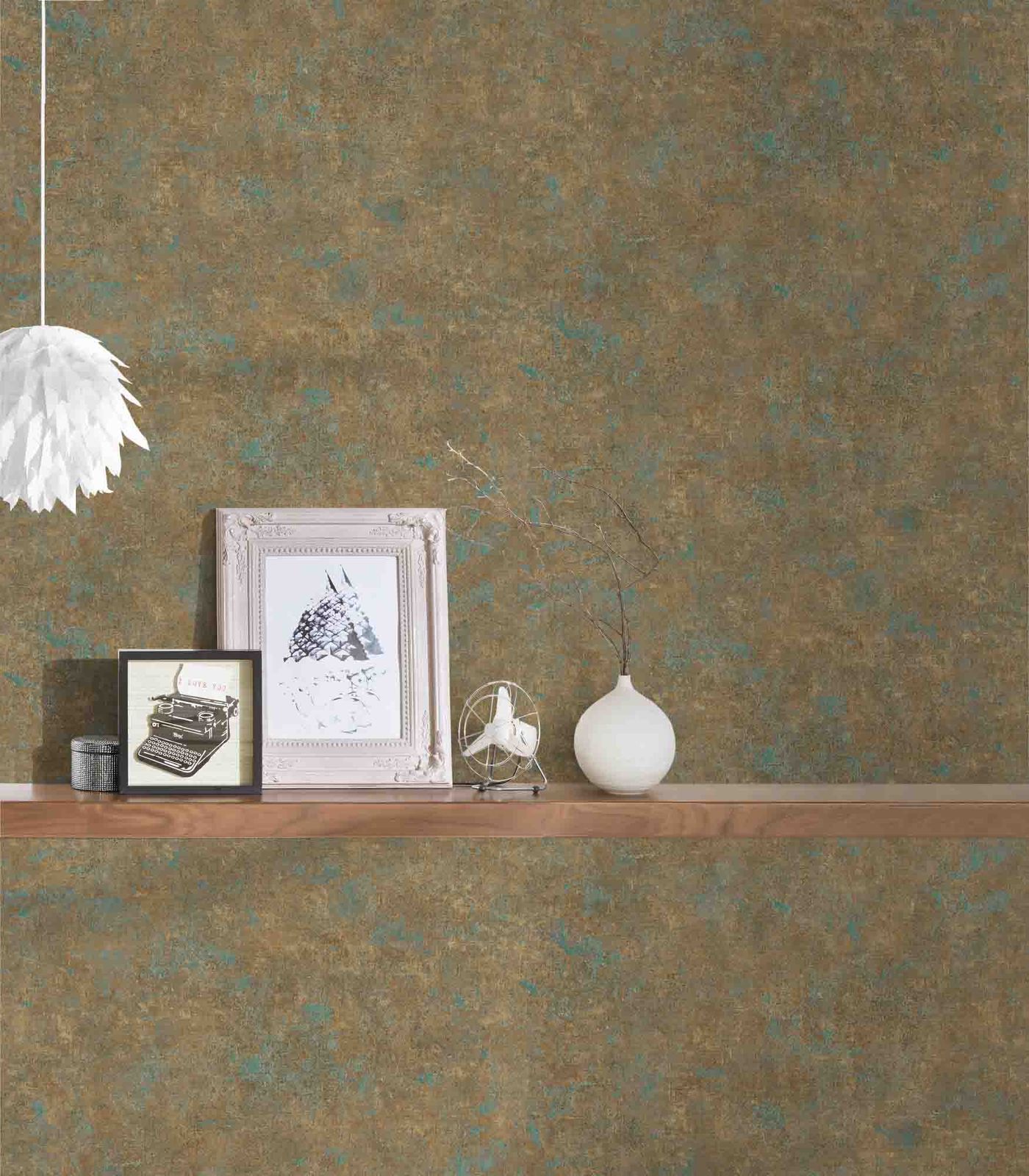 A.S. Creation Tapete Vlies Meliert Einfarbig Bronze Blau 37655-9