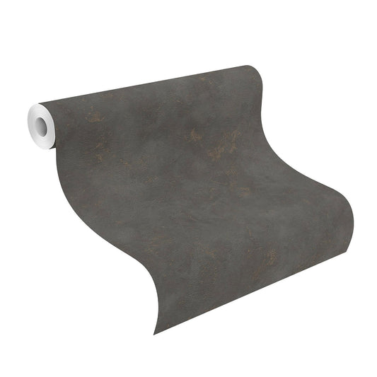  Tapete Vlies Meliert Einfarbig Schwarz Gold Finca 417159