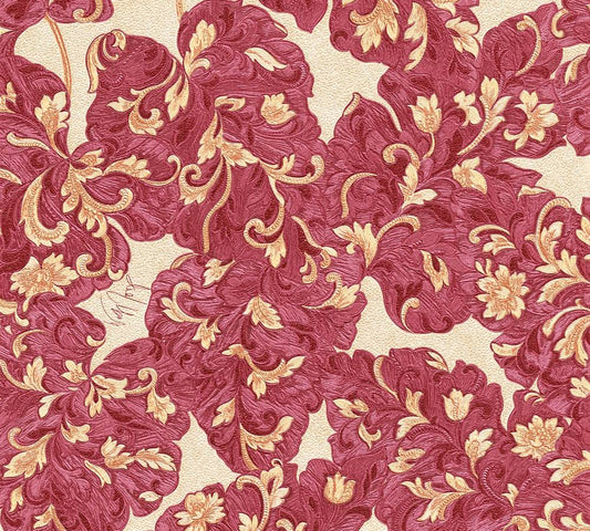  Wolfgang Joop Tapete Ranken Rot-violett Glanz 33869-5