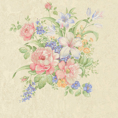 A.S. Creation Tapete Vlies Blumenstrauß Creme Grün Rosa 37225-1