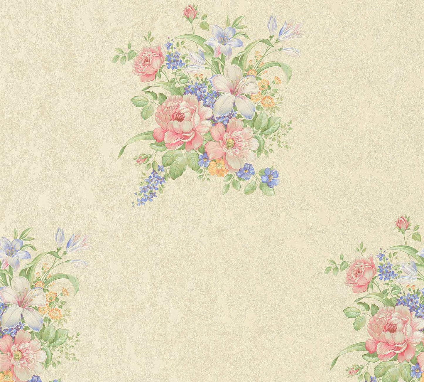 A.S. Creation Tapete Vlies Blumenstrauß Creme Grün Rosa 37225-1