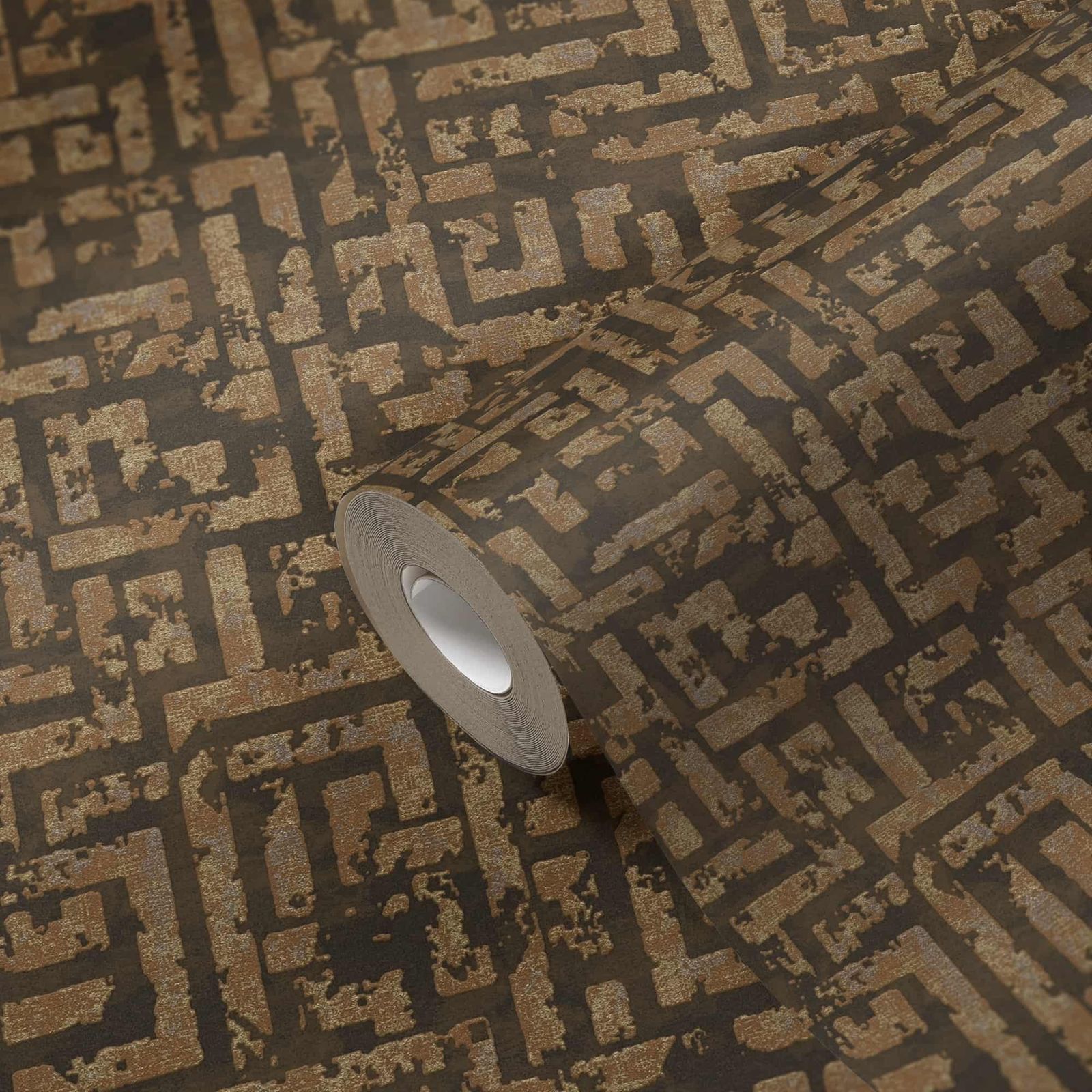 A.S. Creation Tapete Vlies Labyrinth Geometrie Braun Gold 38695-5