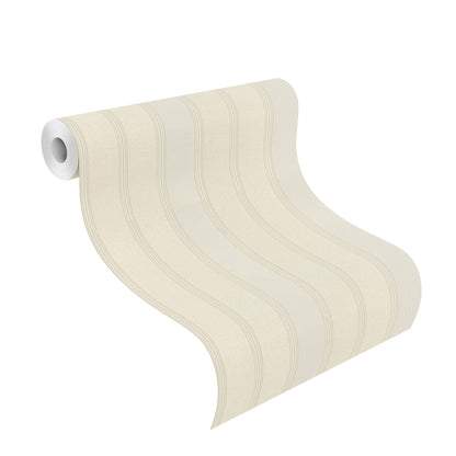  Tapete Vlies Rasch Blockstreifen Weiß Grau Gold 421026