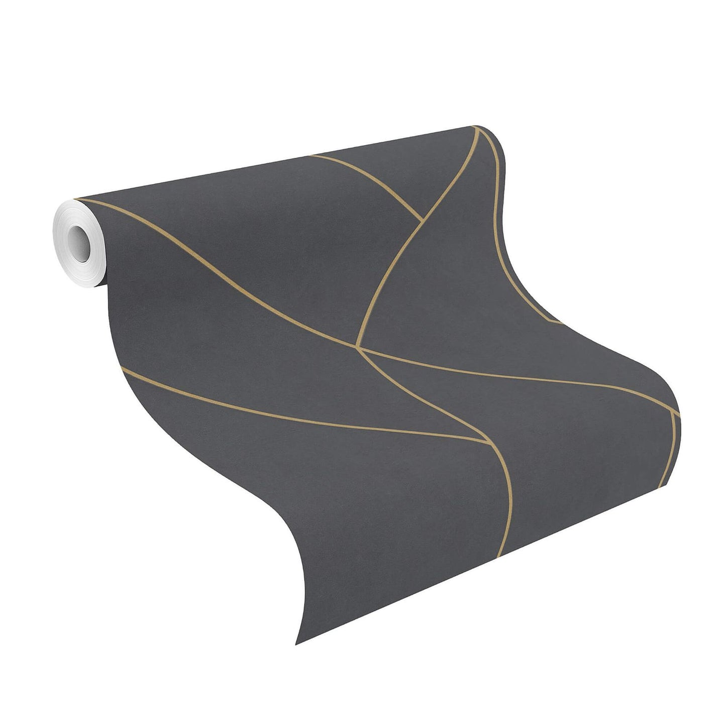  Tapete Vlies Rasch Grafik Linien Schwarz Gold 427431