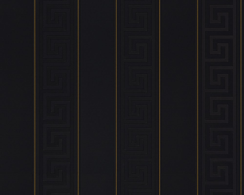  Versace Home Tapete Streifen Schwarz Gold Glanz 93524-4