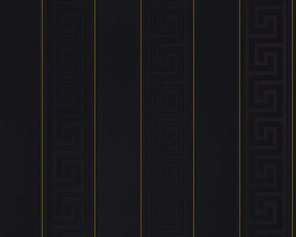  Versace Home Tapete Streifen Schwarz Gold Glanz 93524-4