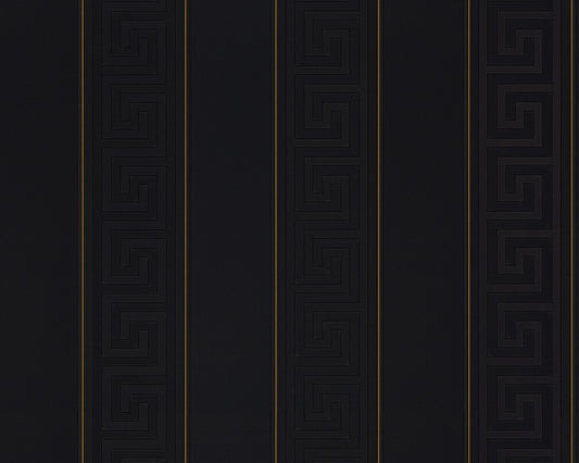  Versace Home Tapete Streifen Schwarz Gold Glanz 93524-4