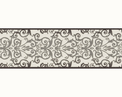  Versace Home Bordüre Barock Weiß Anthrazit 93547-2