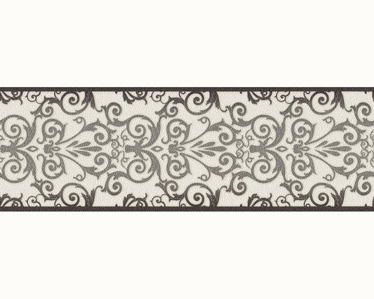  Versace Home Bordüre Barock Weiß Anthrazit 93547-2