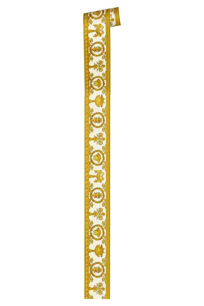  Versace Home Bordüre Medusa Lorbeer Weiss Gold 34305-2