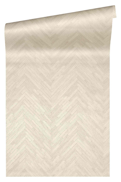  Versace Home Tapete Fischgrät Cremegrau Glanz 370515