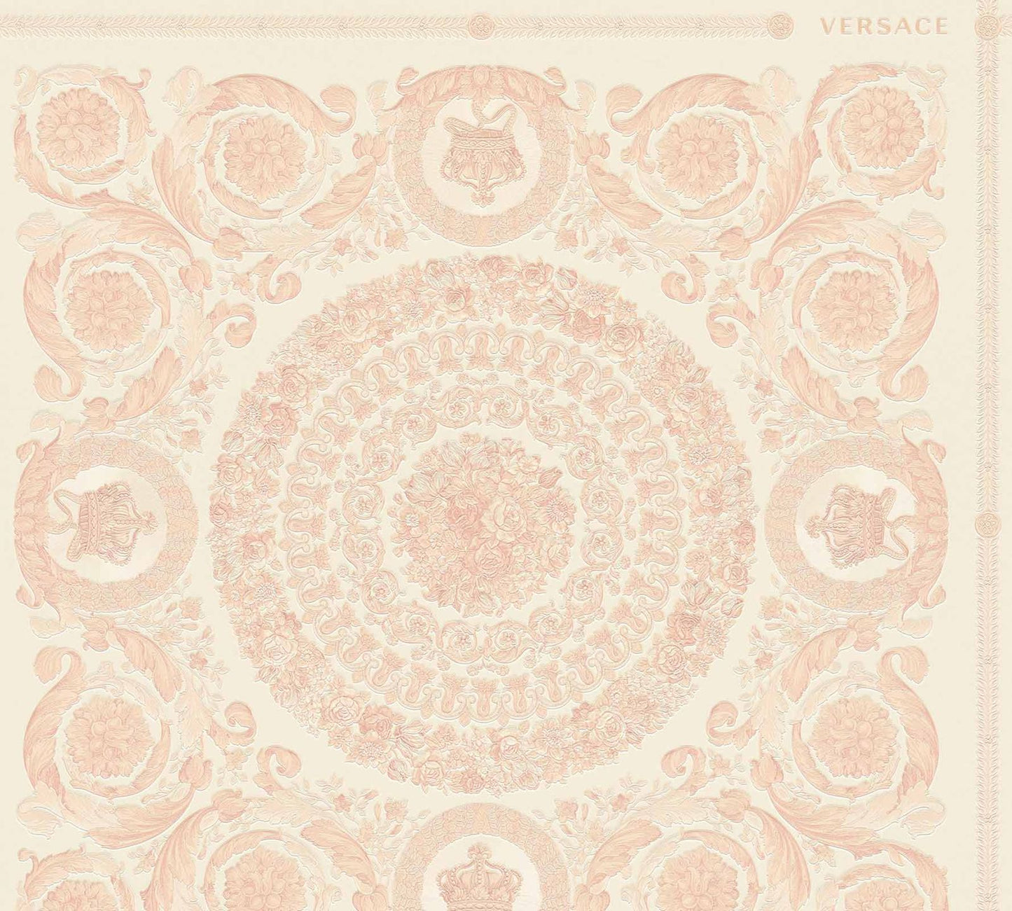  Versace Home Tapete Kacheln Rosa Creme Metallic 370556