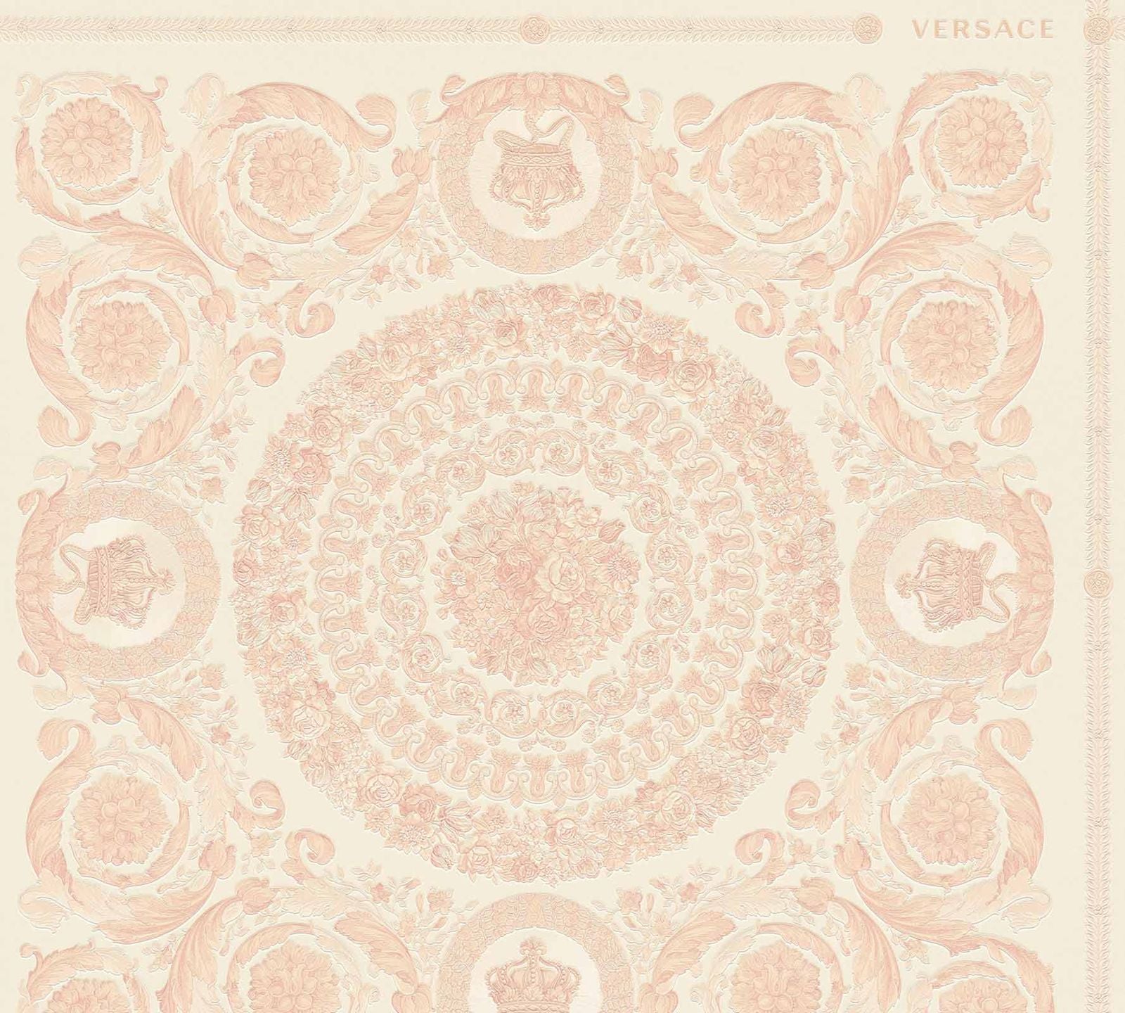  Versace Home Tapete Kacheln Rosa Creme Metallic 370556
