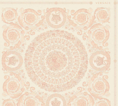  Versace Home Tapete Kacheln Rosa Creme Metallic 370556