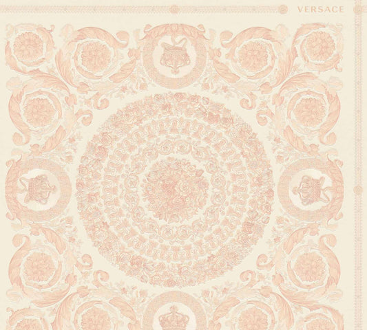  Versace Home Tapete Kacheln Rosa Creme Metallic 370556