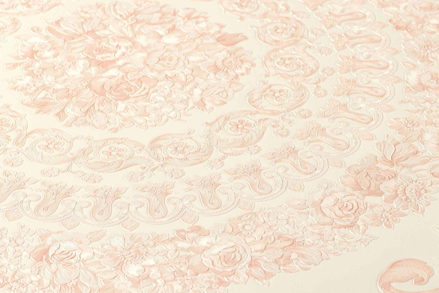  Versace Home Tapete Kacheln Rosa Creme Metallic 370556